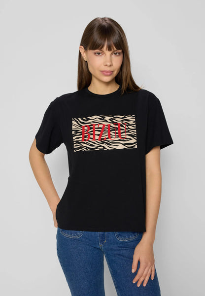 Czarny T-shirt oversize RALZA