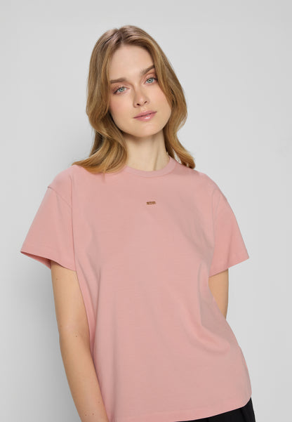 Łososiowy T-shirt oversize TISHAL