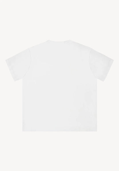 Klasyczny kremowy T-shirt z logo TISHALLE