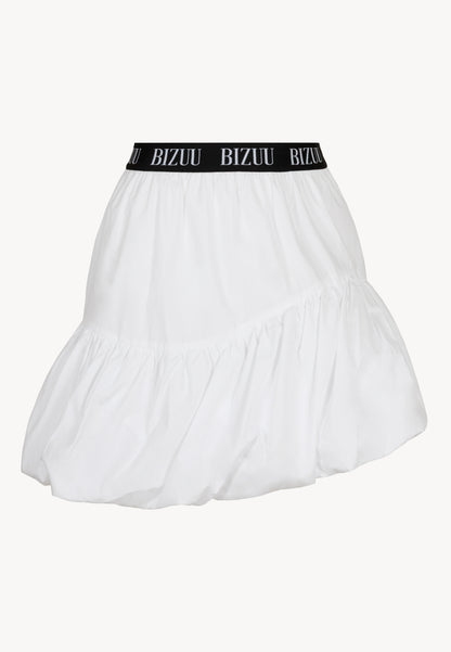 Biała spódnica mini z logowaną gumą LILIBET