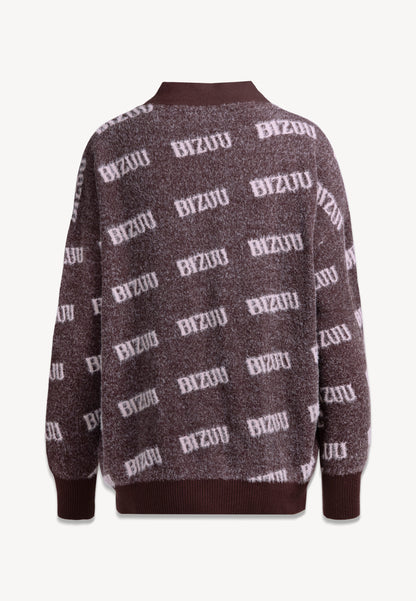 Brązowy kardigan w logo MYLES