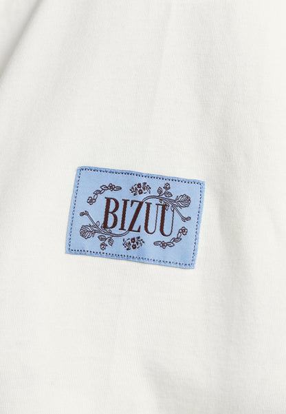 Kremowy t-shirt oversize PARADISO z logo