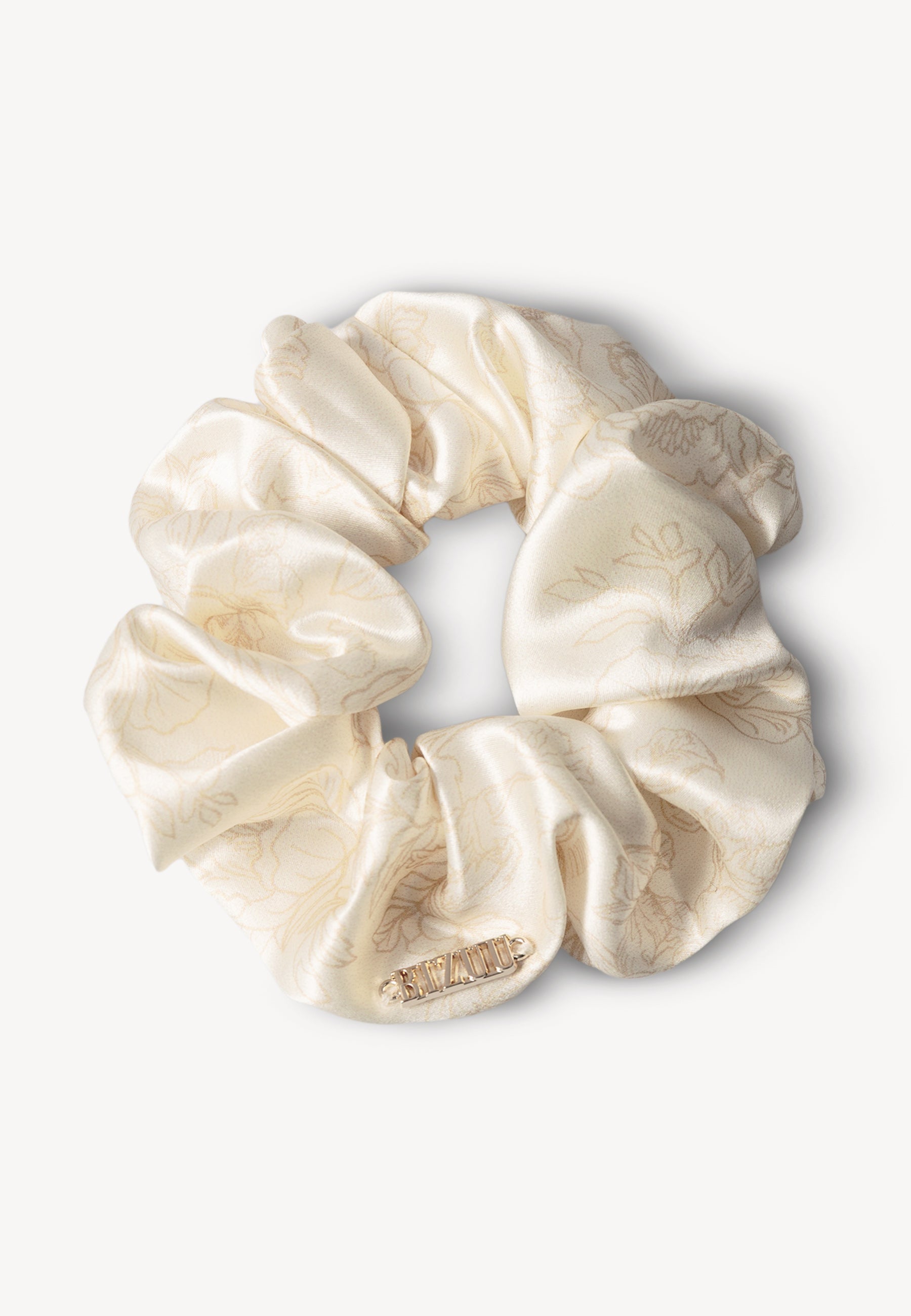 Jedwabna gumka do włosów SERENA beżowa