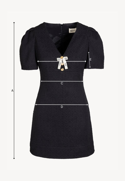Sukienka mini z tkaniny typu tweed TIBA czarna