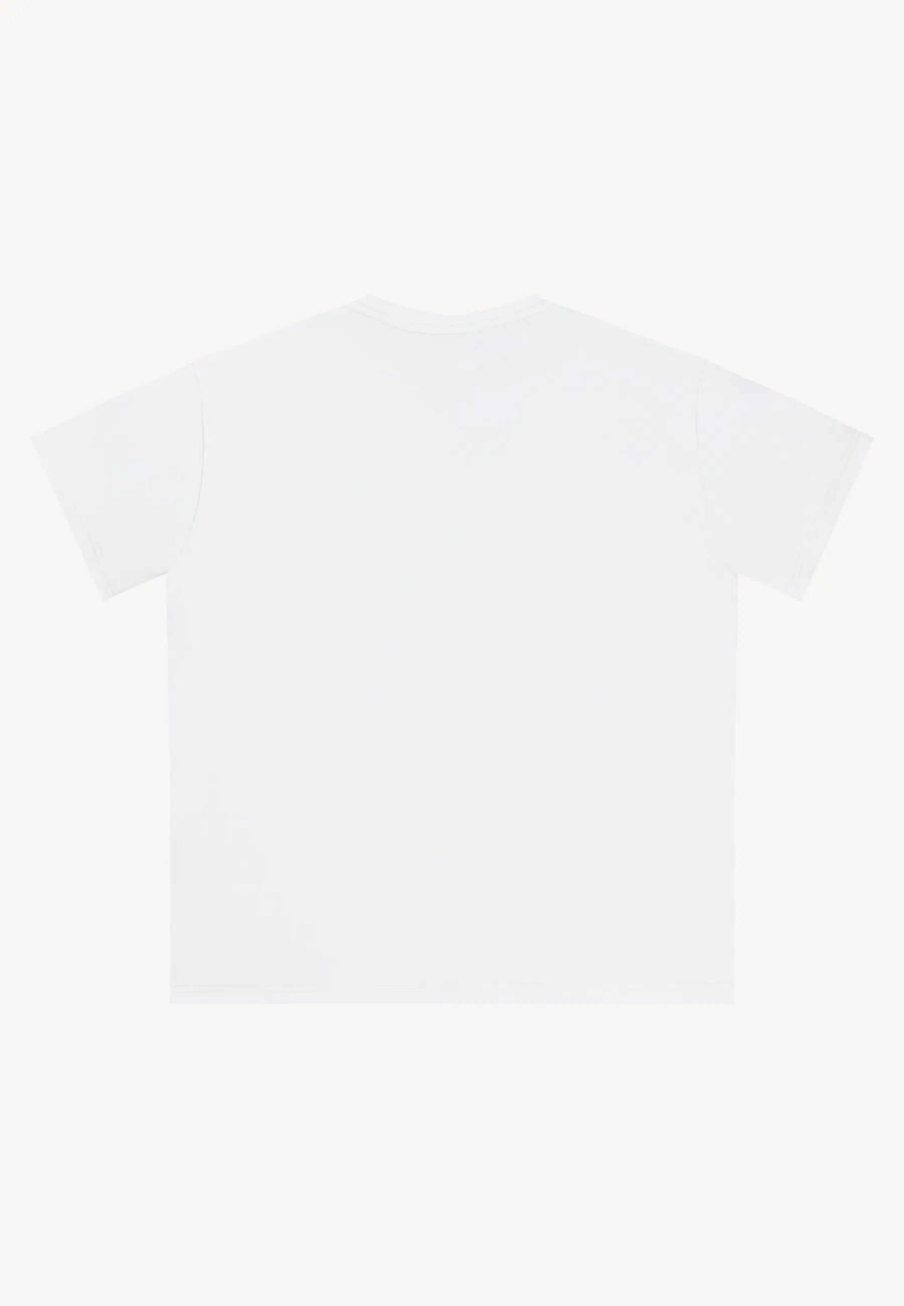 Tył białego T-shirtu TISHAG.
