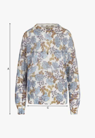 Kremowy sweter z wełny w autorski print MENTON